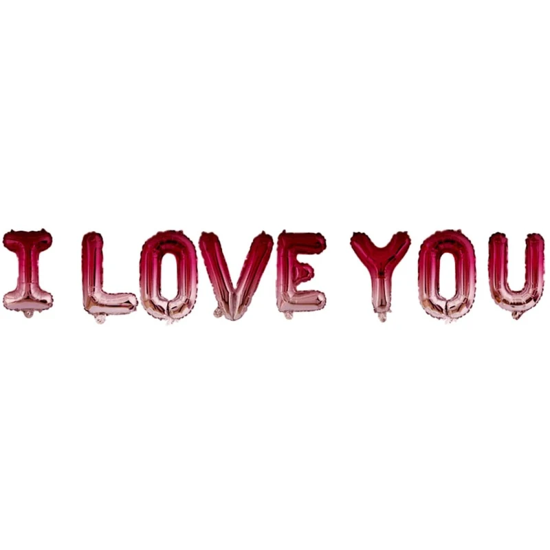 Rosa Heliumballon I Love You Leer 36cm 8Stück