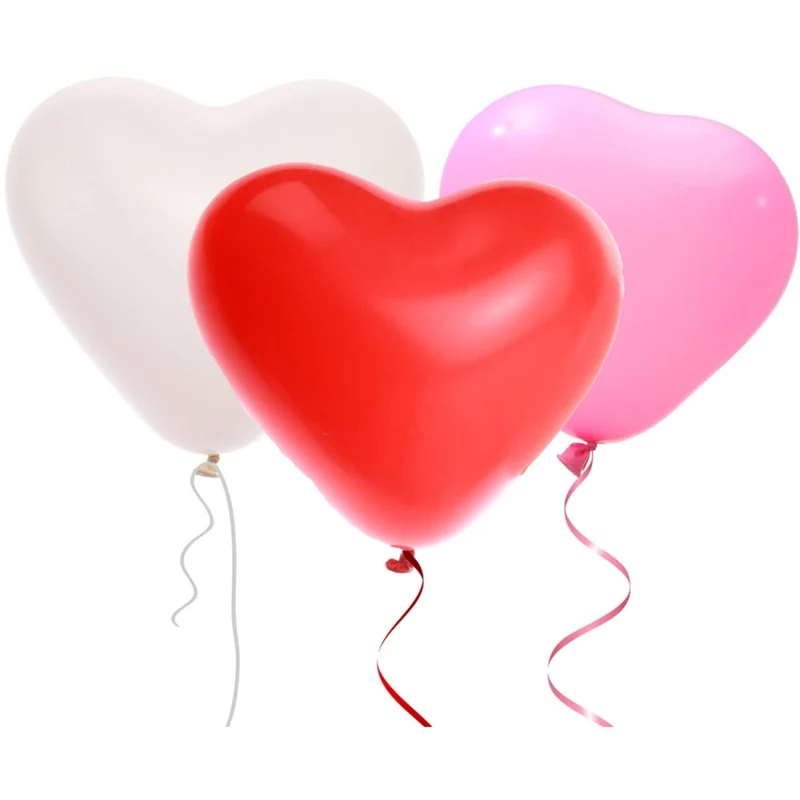 Rote rosa Herz Ballons 30cm 5Stück