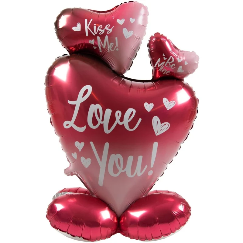 Herzen Helium Ballon Leer Ombre 77cm