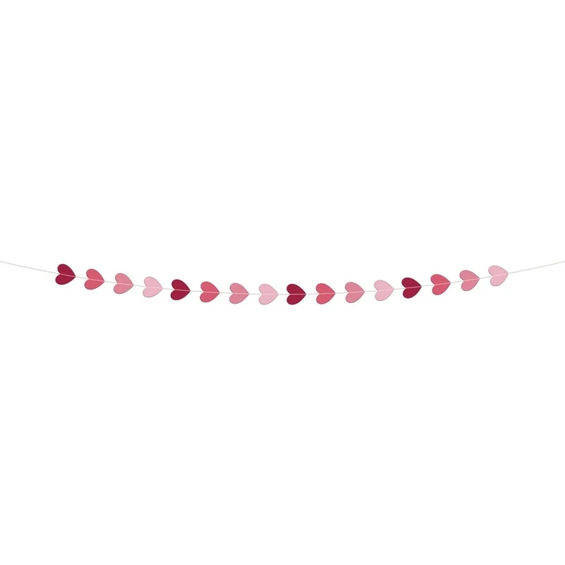 Herz Girlande Rosa Mini 3m