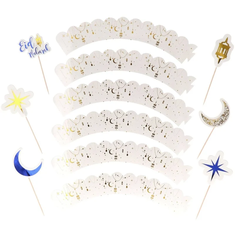 Eid Mubarak Cupcake Toppers 8,5cm 12Stk