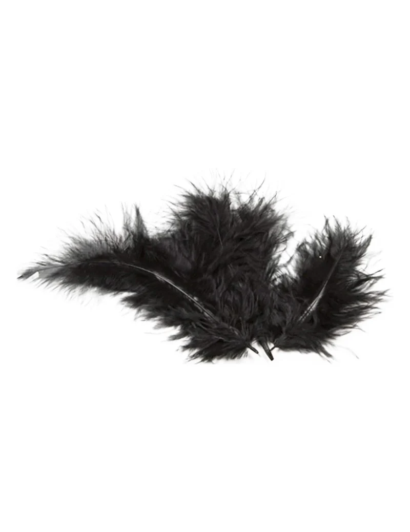 20 schwarze Deko-Federn 5,5 cm für den Tisch