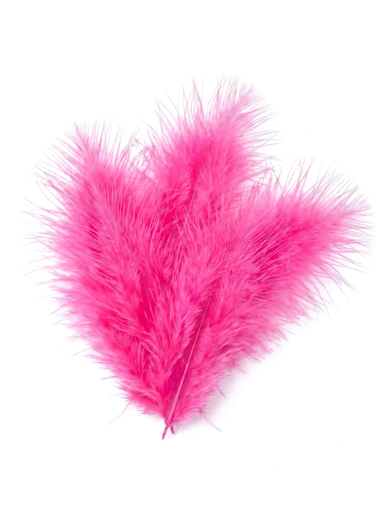20 fuchsiafarbene Dekofedern 5,5 cm für Hochzeit
