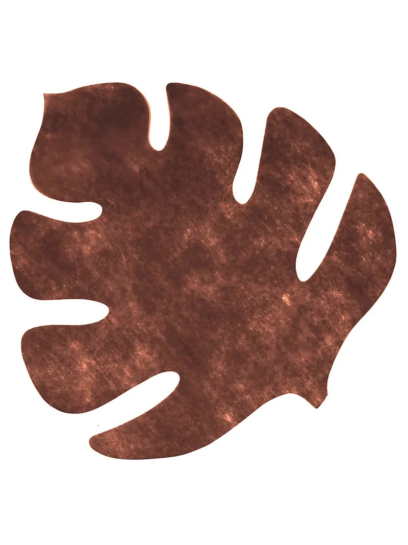 4 Tischsets in brauner Blattform 35 x 40 cm, tropische Party-Deko