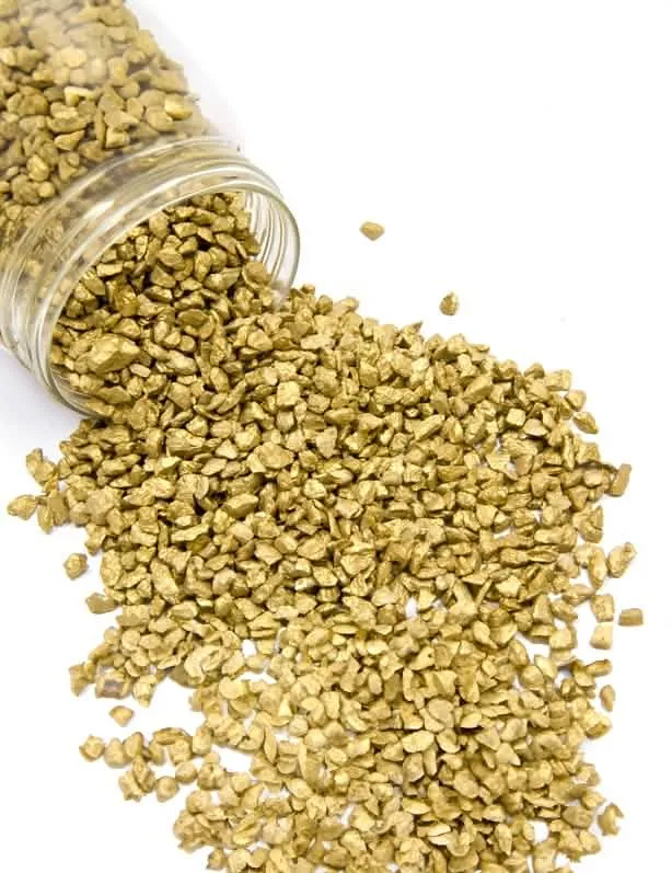 Goldfarbene Kieselsteine 400 gr metallic gold