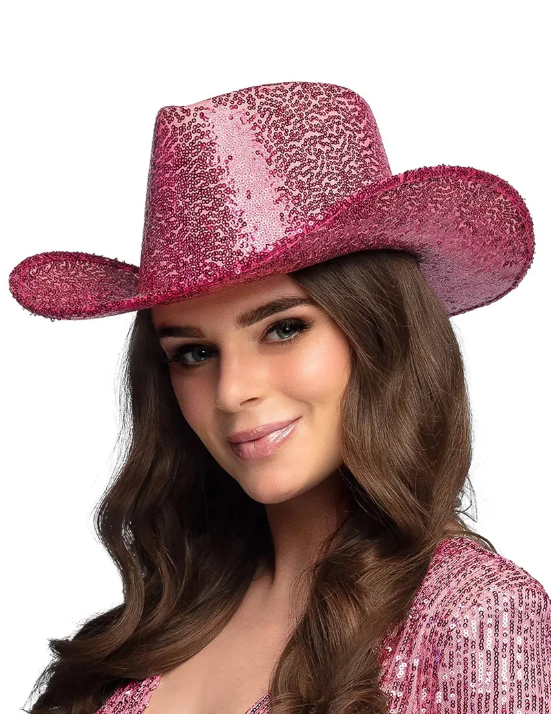 Western Hut Pailetten Damen rosa