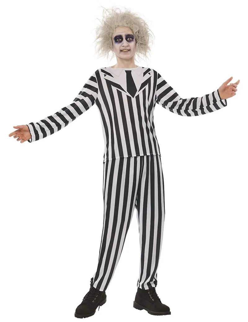 Beetlejuice™ Kostüm schwarz weiß gestreift