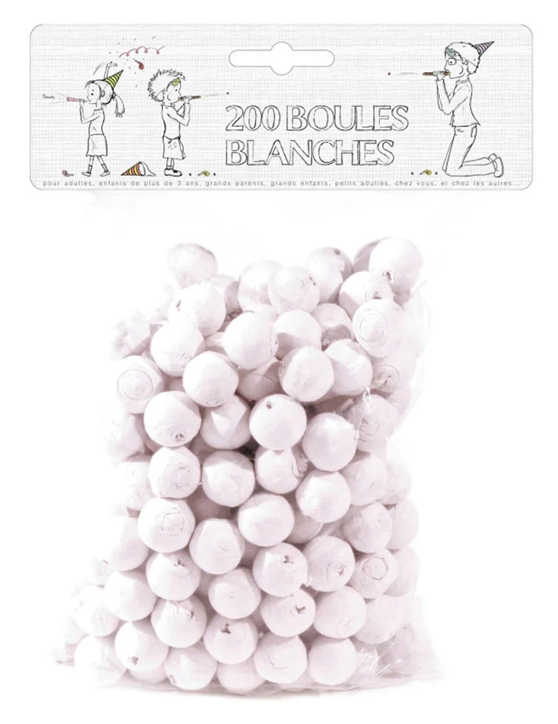 200 weiße Blasrohrkugeln