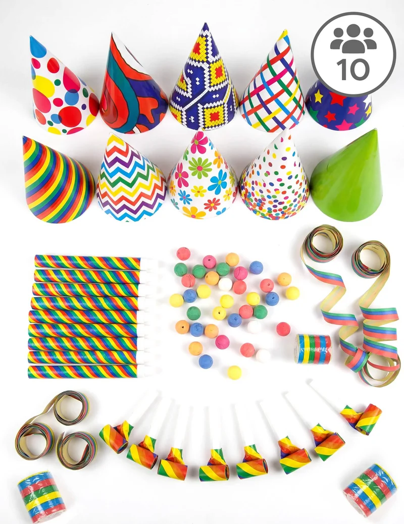 Buntes Party-Set für 10 Personen