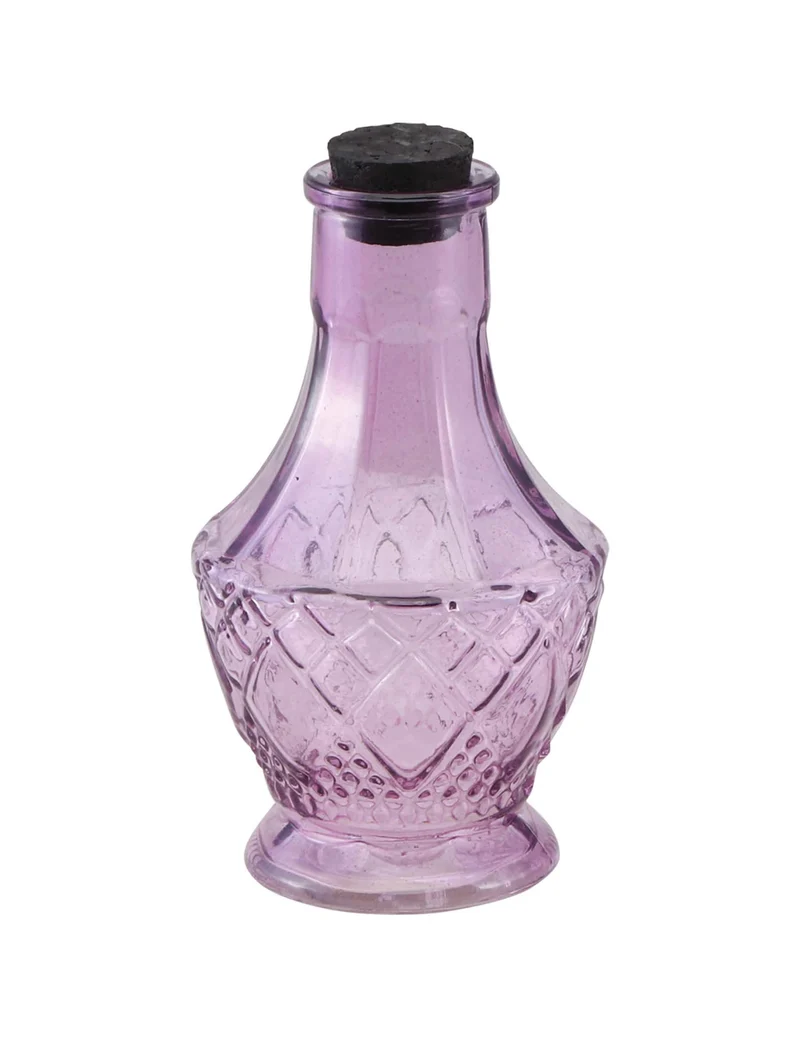 Kleines violettes Glasfläschchen Dekoration 11,5 cm