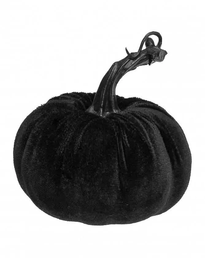Schwarzer Samtkürbis Deko 10 cm