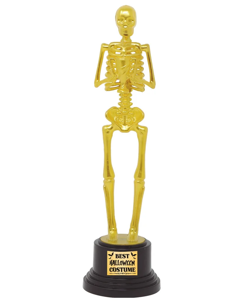 Skelett Trophäe Deko gold 28 cm
