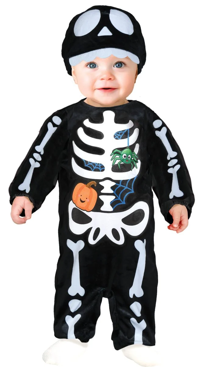 Halloween Kostüm Weiß Schwarz Baby Skelett
