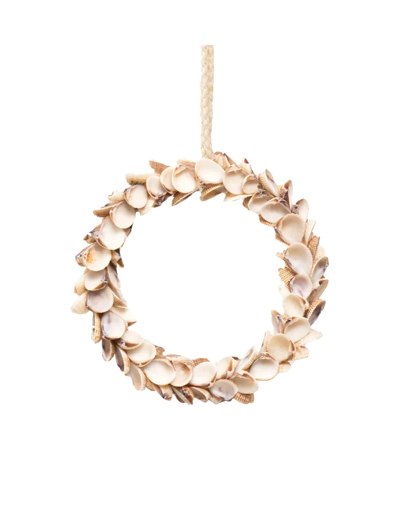 Hängende Muschelkrone weiß 12 cm Maritime Dekoration