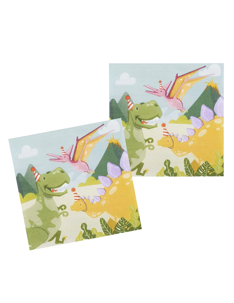 12 Dinosaurier Servietten für Kindergeburtstage 33 x 33 cm