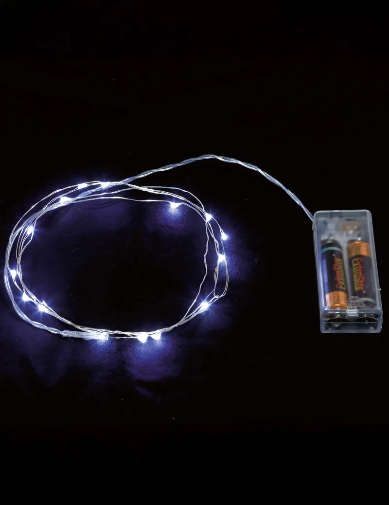 Weiße Lichterkette 2m batteriebetrieben