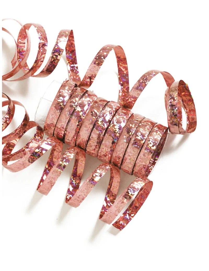 10 Glitter Luftschlangen roségold 1,98 m
