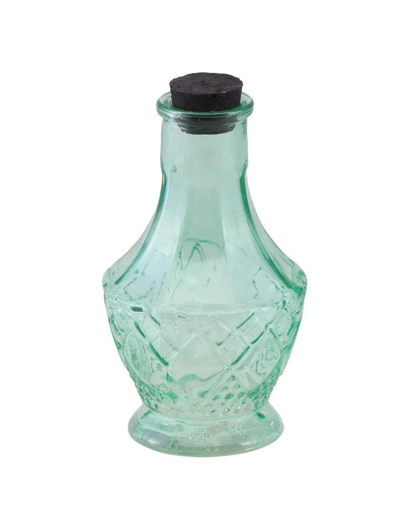 Kleines grünes Glasfläschchen 11,5 cm