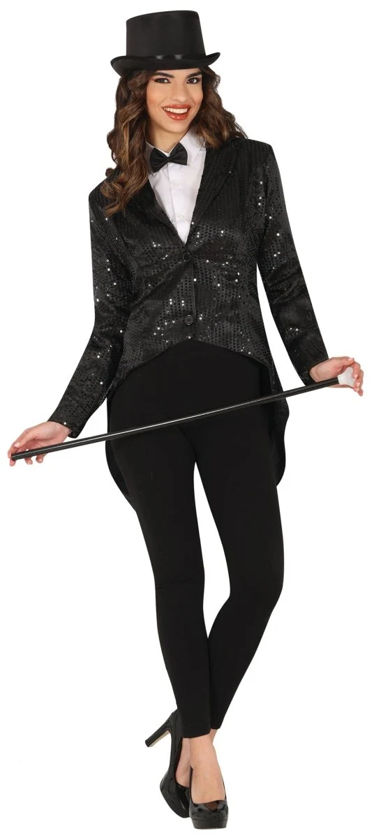 Schwarzer Blazer Damen Pailletten