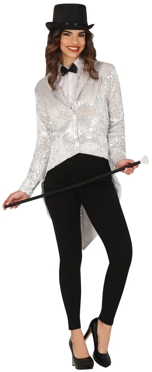 Silberner Blazer Damen Pailletten