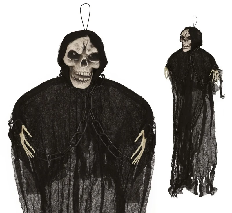 Halloween Skelett hängend mit Licht 90cm