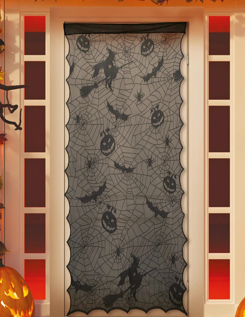 Spinnennetz Türvorhang schwarz 194 x 100 cm