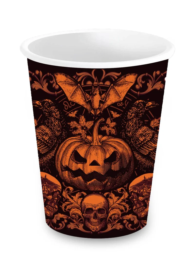 6 Gothic Kürbis Becher 240 ml