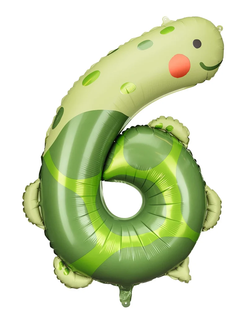 Ziffer 6 Folienballon Schildkröte 75 x 96 cm
