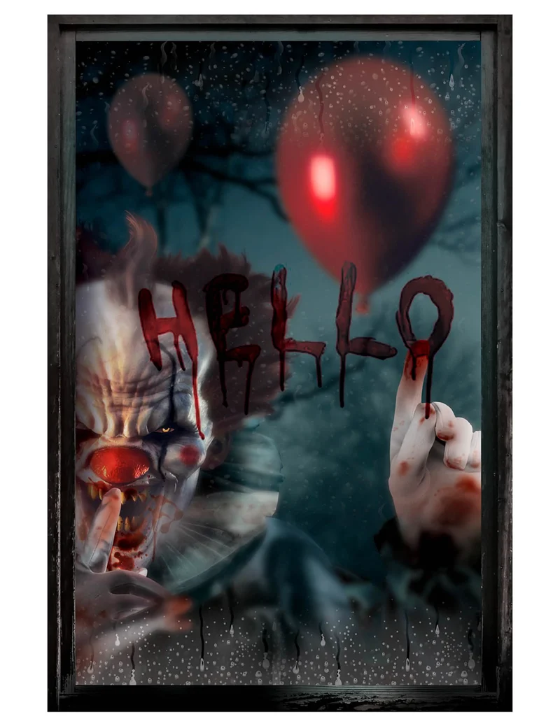 Fensterdekoration Killer Clown 80 x 120 cm
