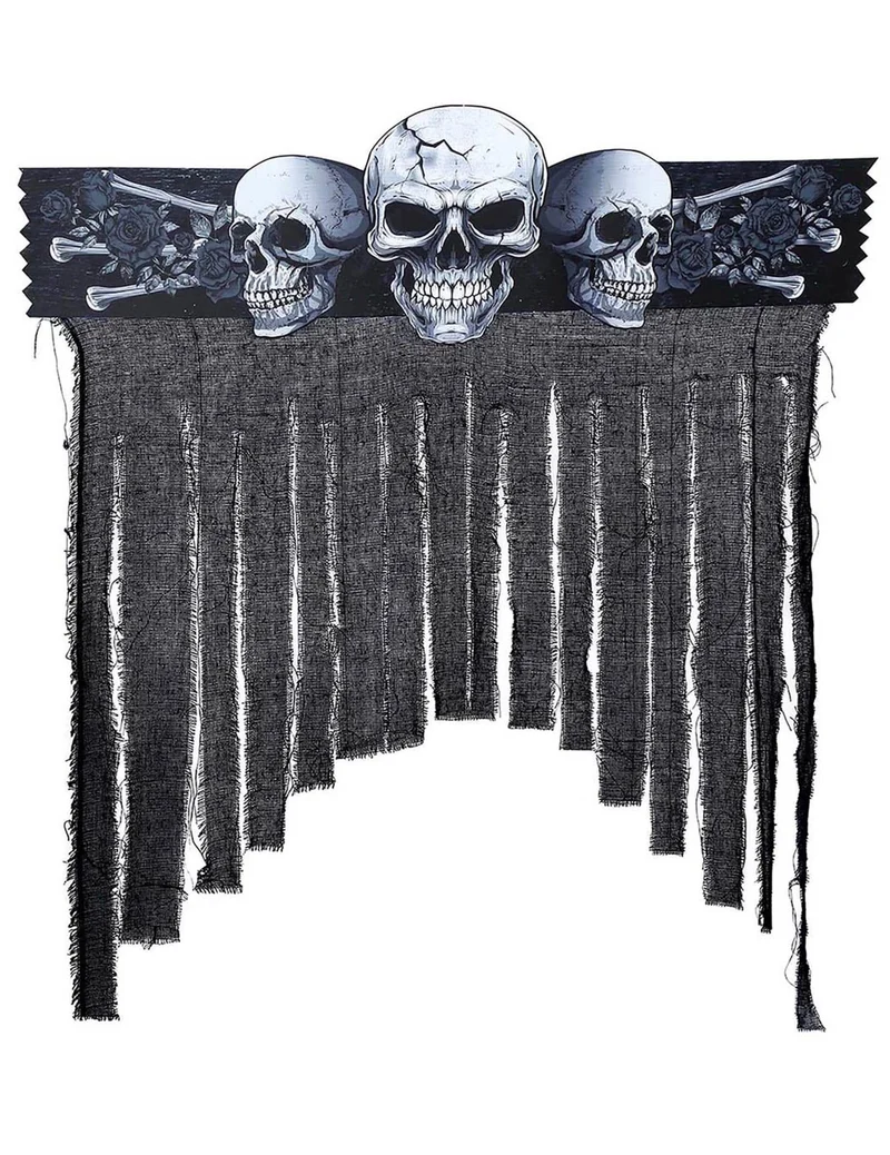 Türvorhang Totenkopf Motiv Halloween