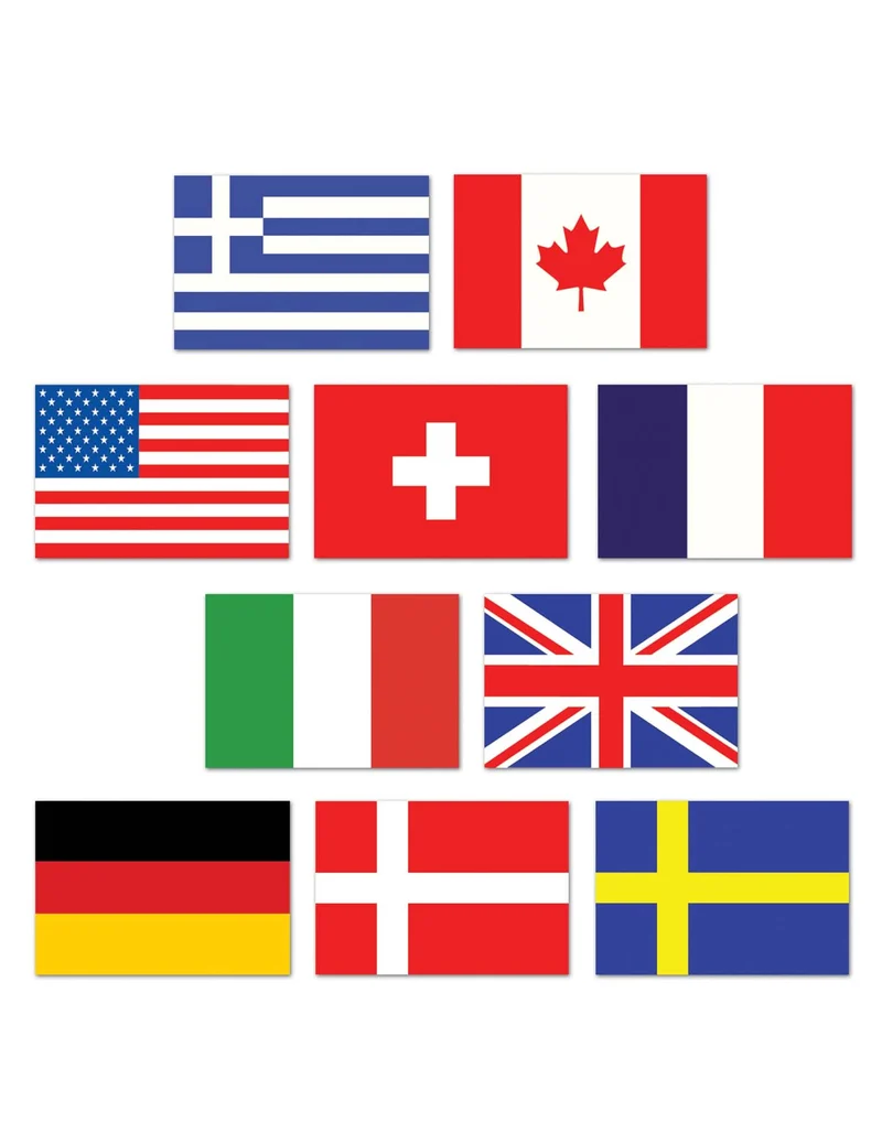 10 Mini-Länderflaggen der Welt 10cm groß