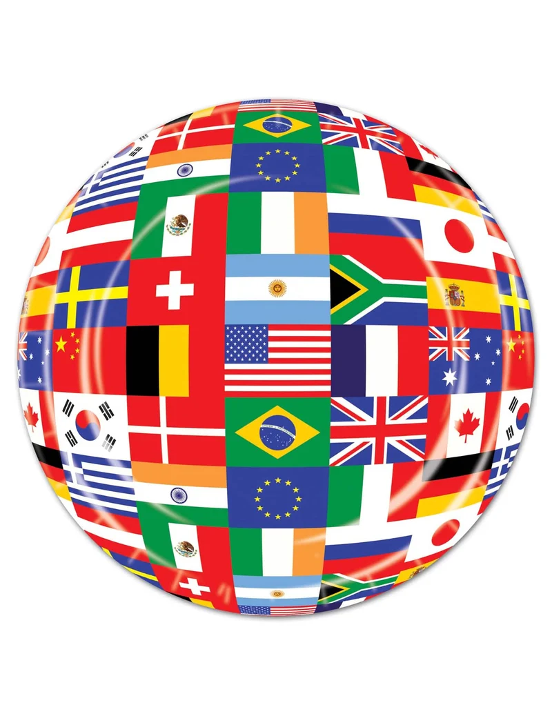 8 Teller Länderflaggen der Welt 23 cm