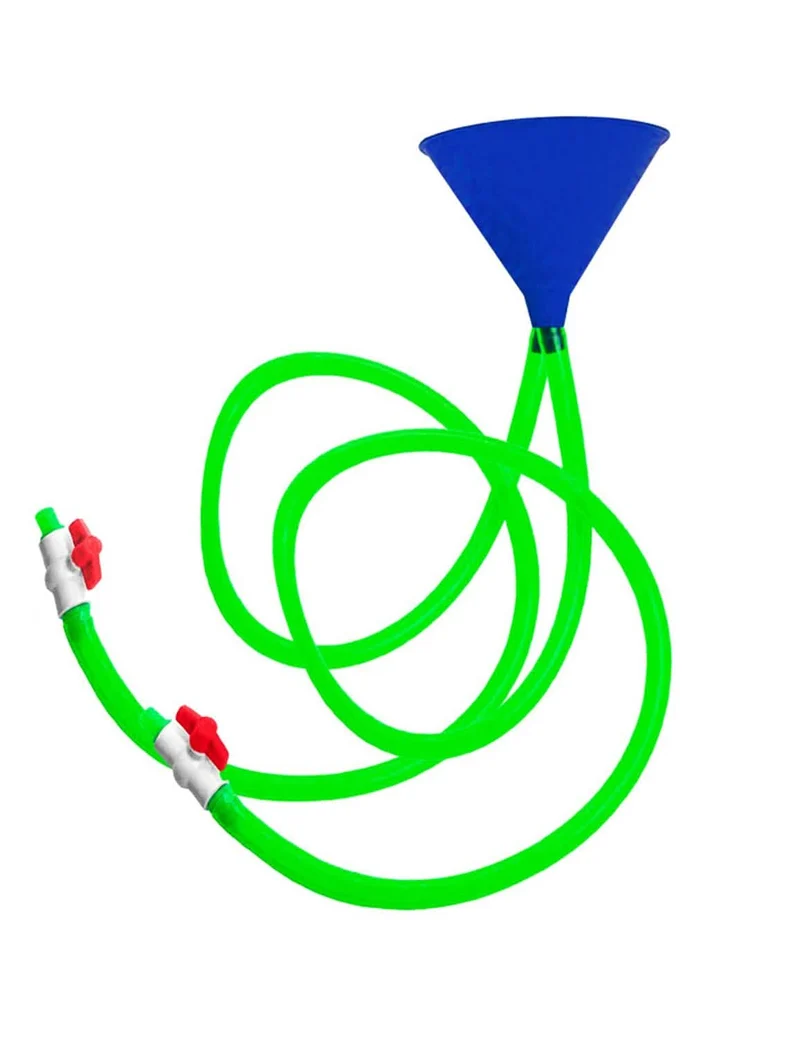 Doppeltrichter Bierbong blau grün
