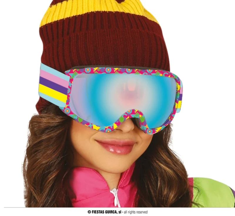 Neon 80S Skibrille Blau Lila