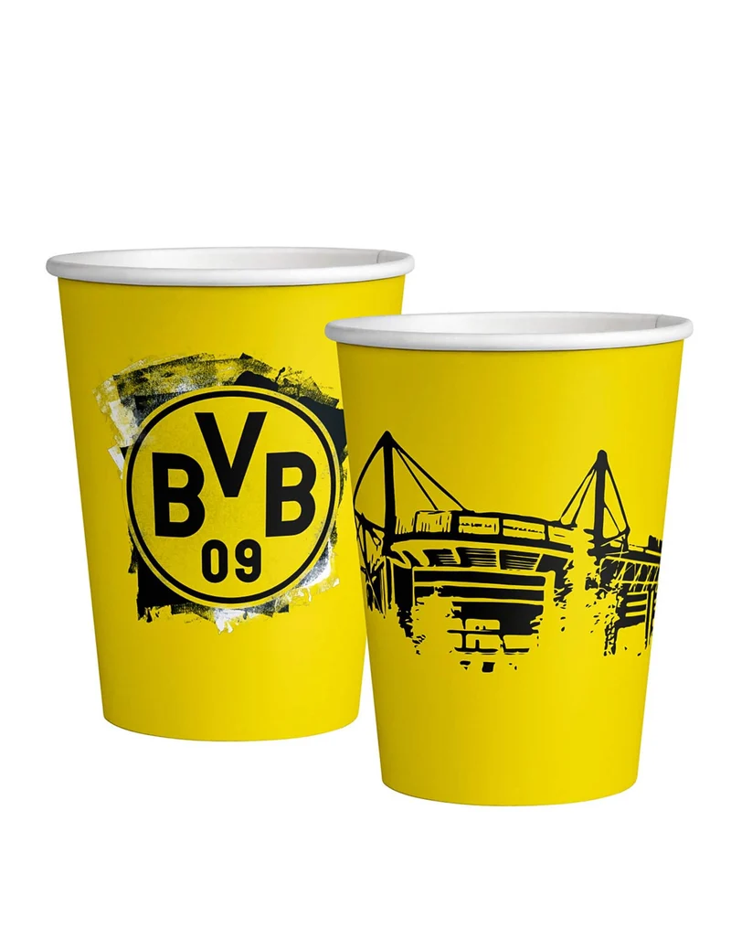 8 Borussia Dortmund Pappbecher 250 ml