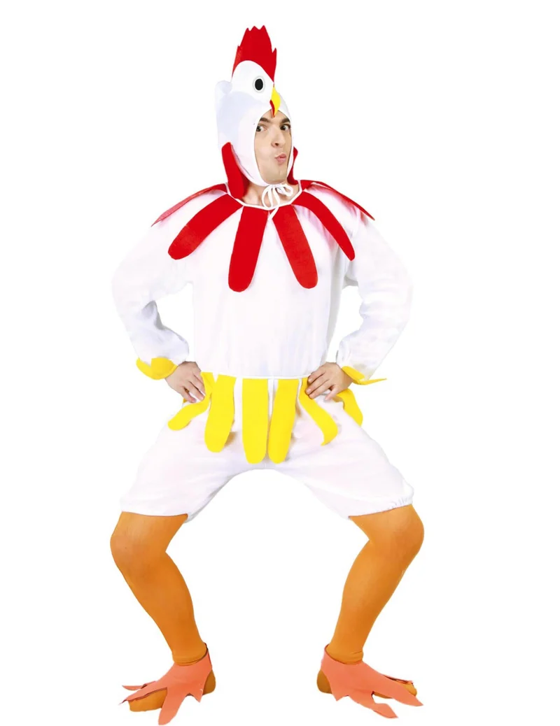 Weißes Hahnkostüm für Erwachsene
