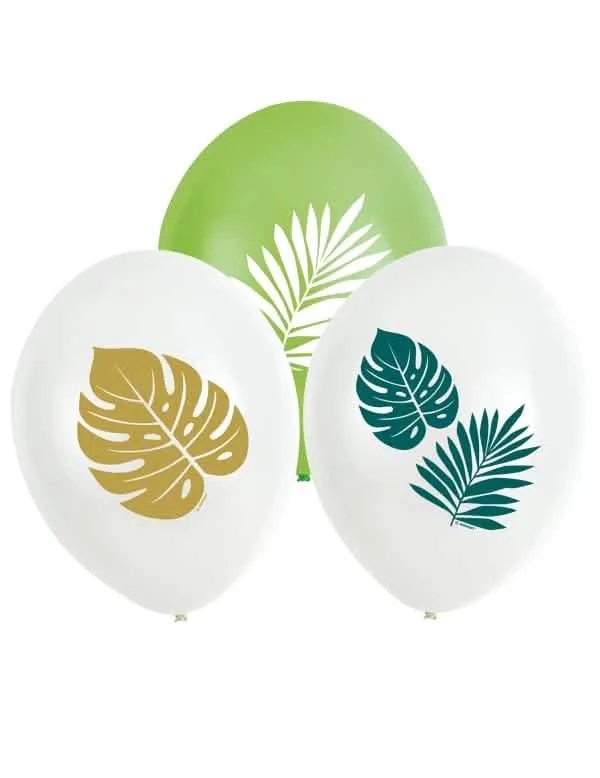 6 schicke tropische Latexballons 27,5 cm