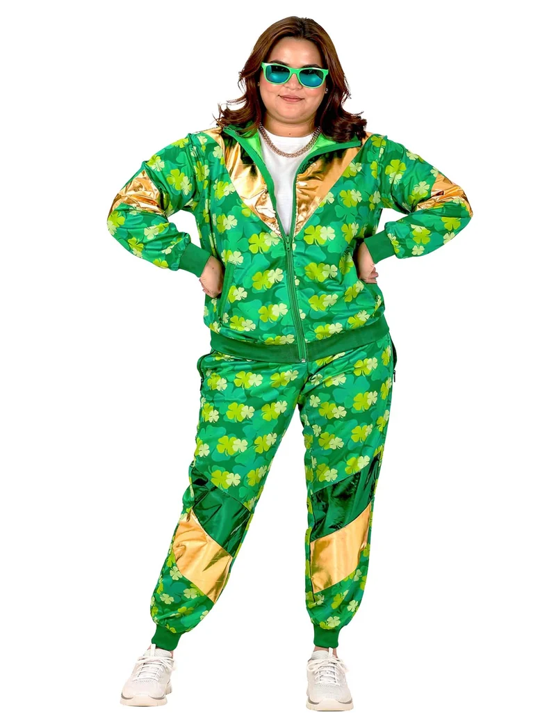 St. Patrick's Day Plus Size Trainingsanzug für Erwachsene grün