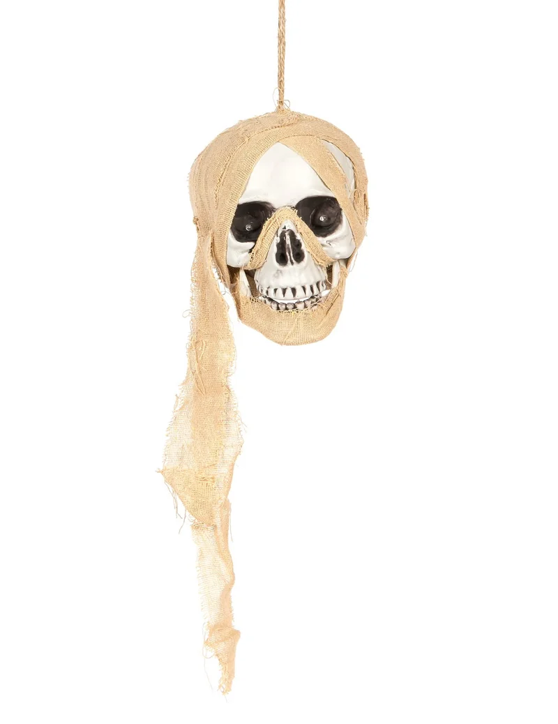 Hängender Piratenschädel Halloween-Deko leuchtend 53 cm