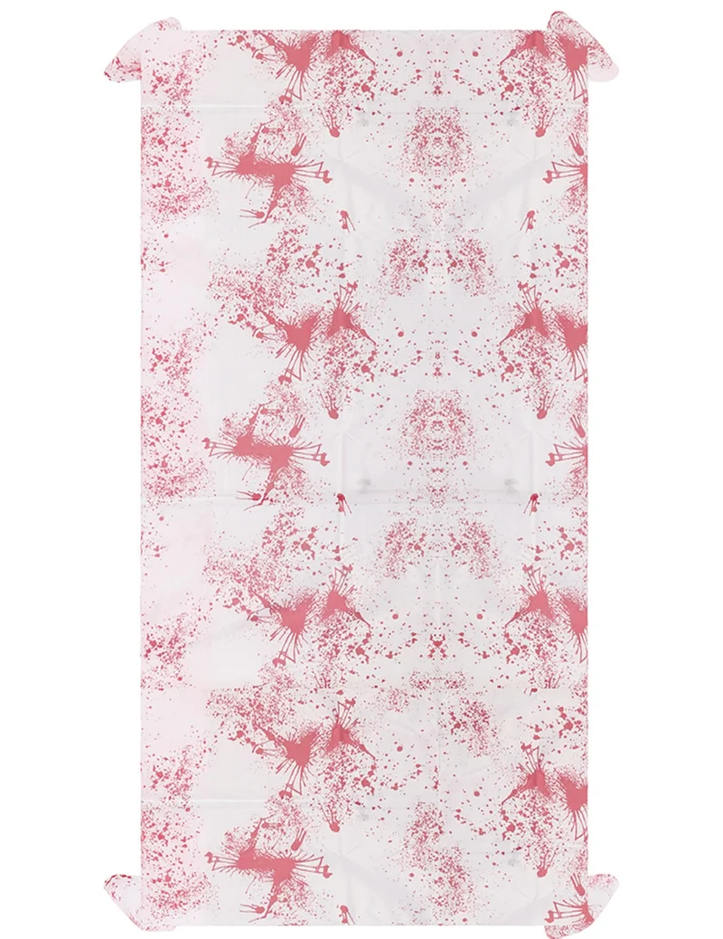Blutige Halloween-Tischdecke weiss-rot 177 x 134 cm