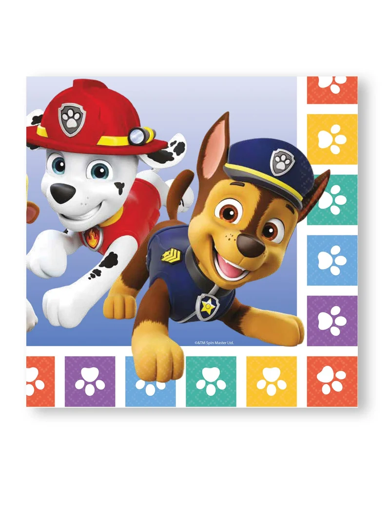 16 Paw Patrol™ Servietten 33 x 33 cm