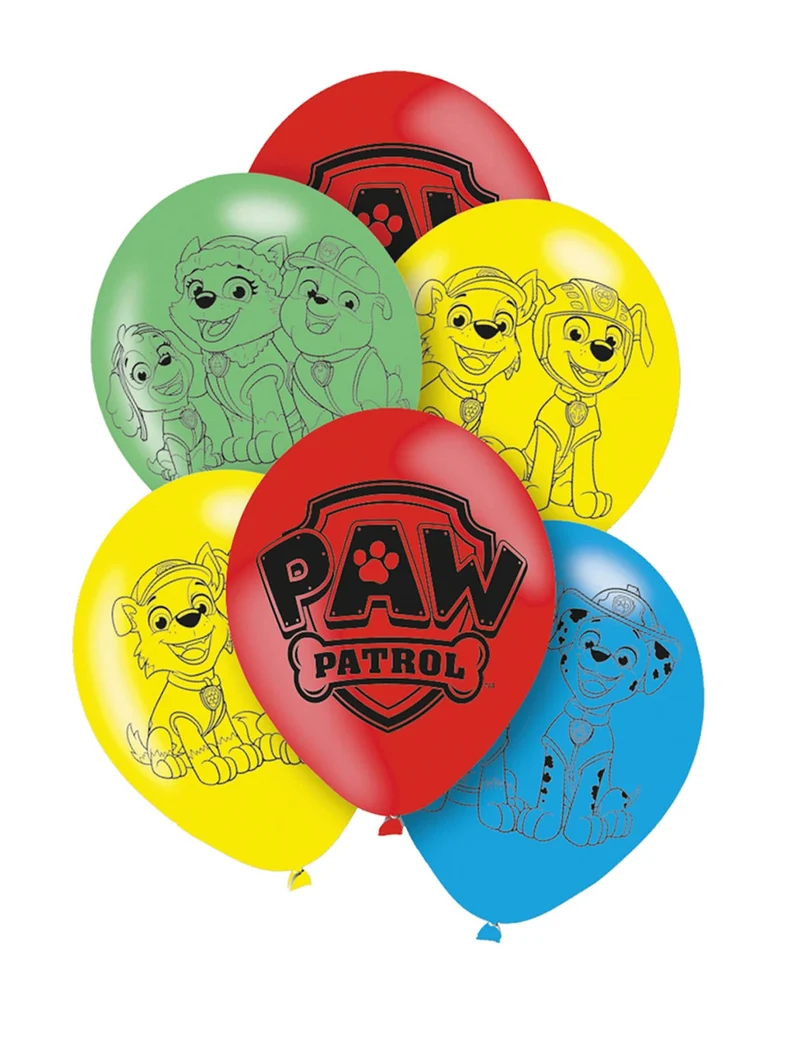6 Paw Patrol™ Latexballons 27,5 cm