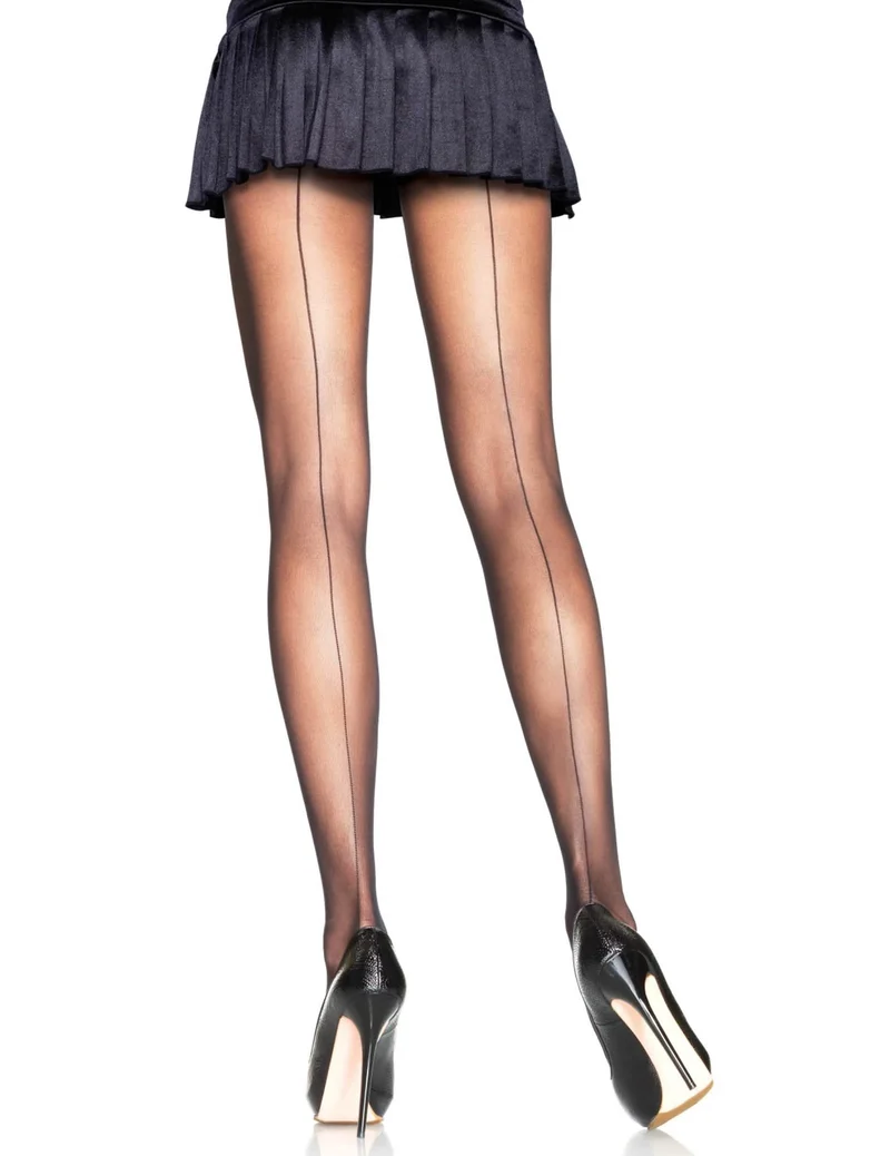 Sexy Strumpfhose mit Naht für Damen schwarz