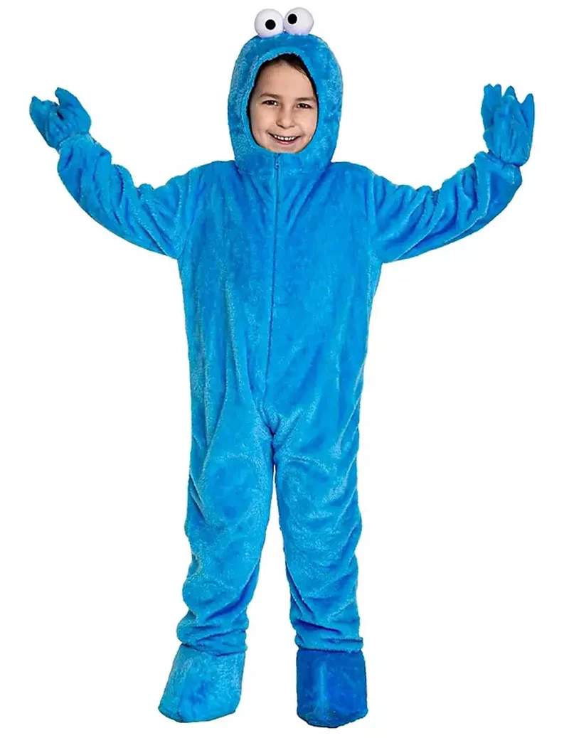 Flauschiges Krümelmonster™-Kinderkostüm Sesamstrasse™ blau 3-teilig