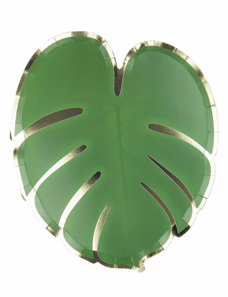 8 tropische Blattteller 23 cm