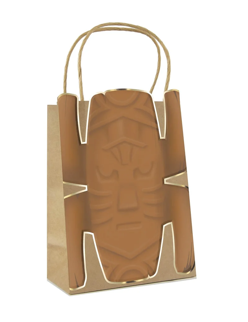 4 Abenteurer-Totem-Geschenktüten aus Kraftpapier