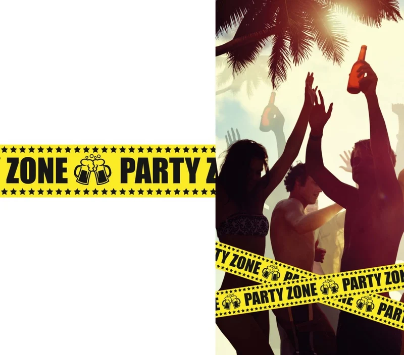 Gelbes Absperrband Partyzone 6m