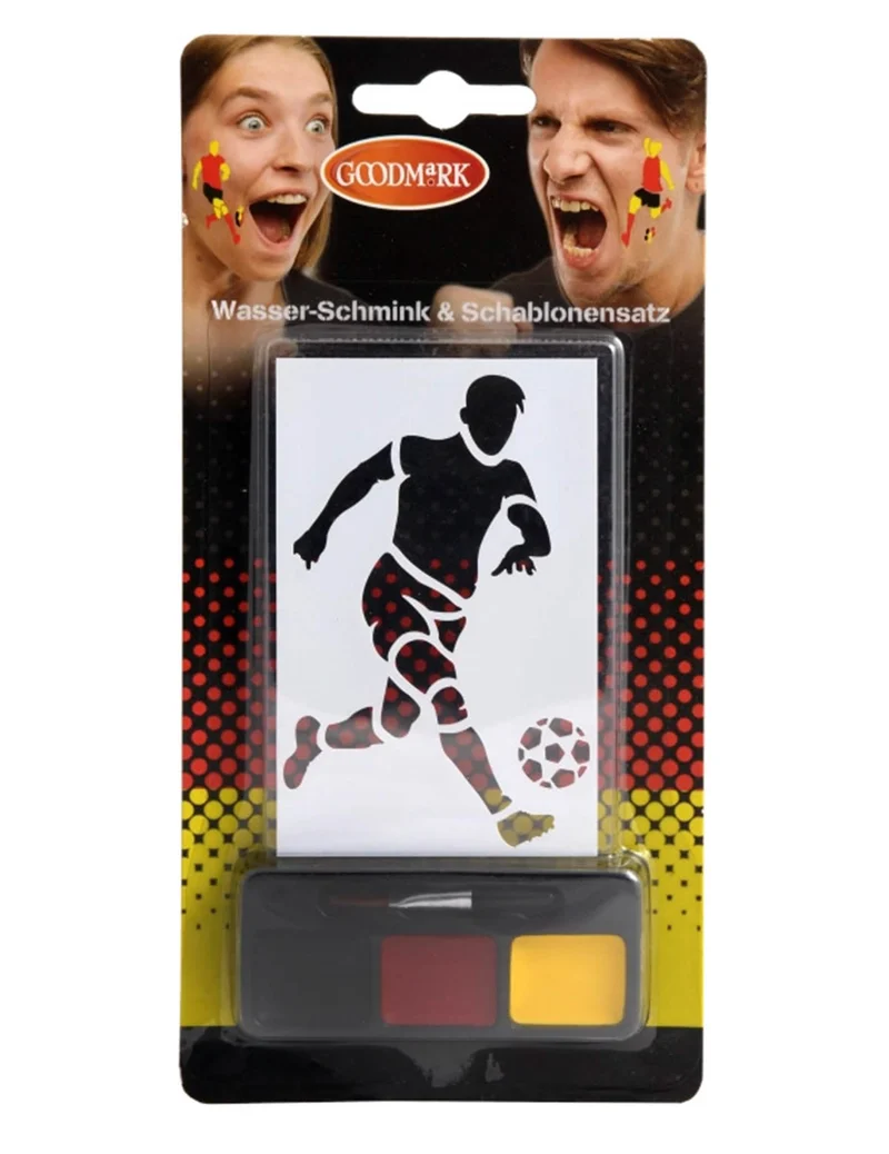 Deutschland Schminkset mit Schablone Fußball