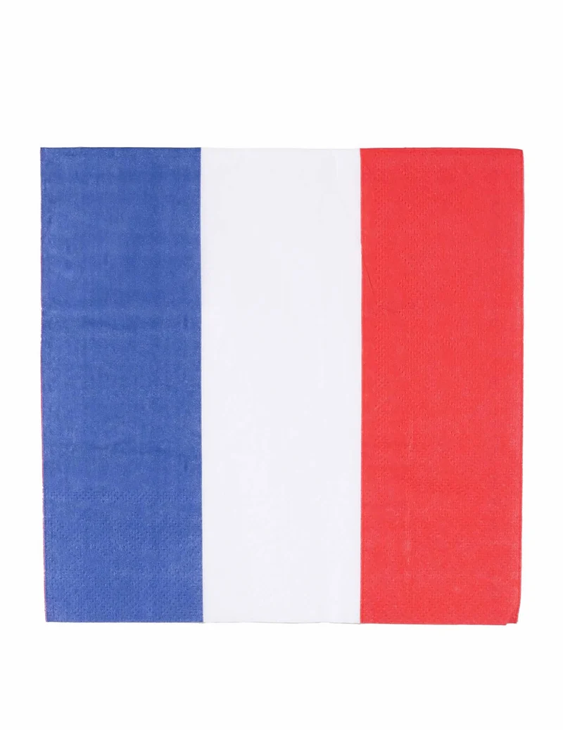 20 dreifarbige Servietten blau weiß rot