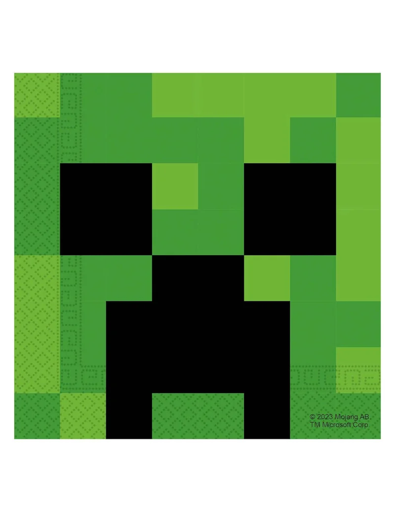 20 Minecraft™ Papierservietten 33X33cm